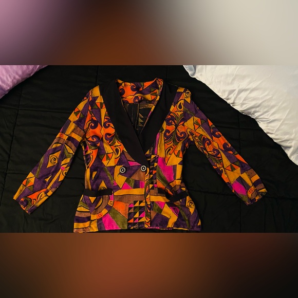 Colorful Abstract Patterned Blazer - Picture 1 of 3
